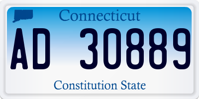 CT license plate AD30889