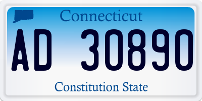 CT license plate AD30890