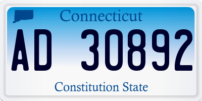 CT license plate AD30892