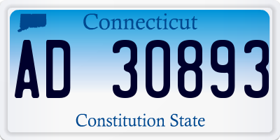 CT license plate AD30893