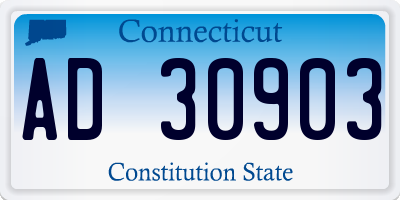 CT license plate AD30903