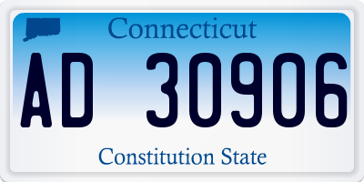 CT license plate AD30906