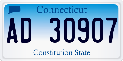 CT license plate AD30907
