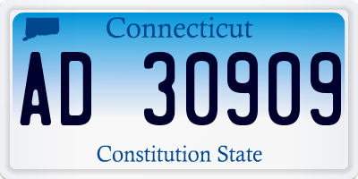 CT license plate AD30909