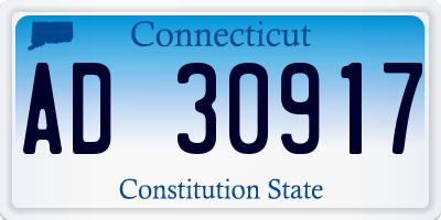 CT license plate AD30917