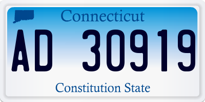 CT license plate AD30919