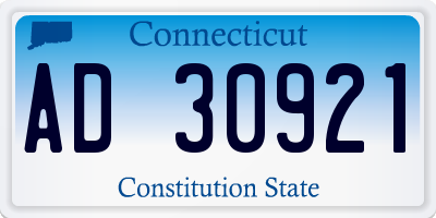 CT license plate AD30921