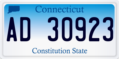 CT license plate AD30923