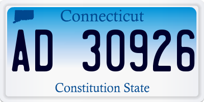 CT license plate AD30926