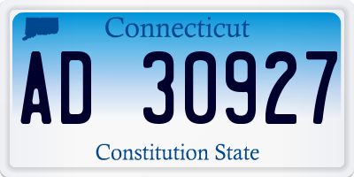 CT license plate AD30927