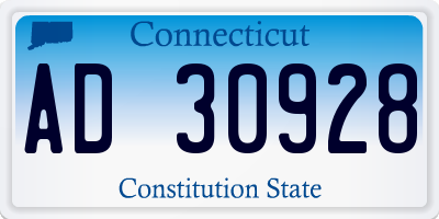 CT license plate AD30928