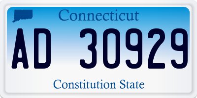 CT license plate AD30929