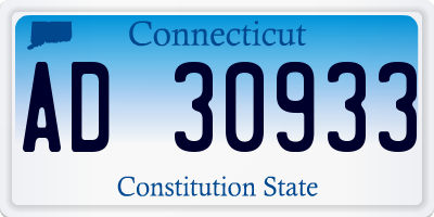 CT license plate AD30933