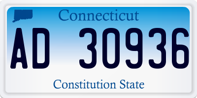 CT license plate AD30936