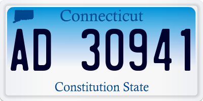 CT license plate AD30941