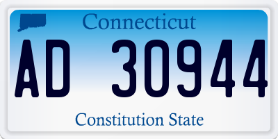 CT license plate AD30944