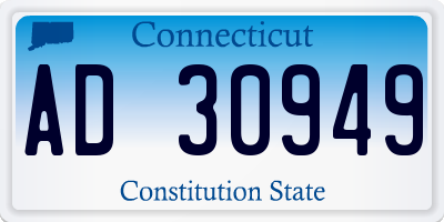 CT license plate AD30949