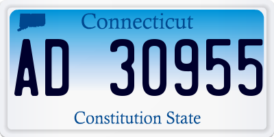 CT license plate AD30955