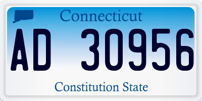 CT license plate AD30956