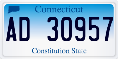 CT license plate AD30957