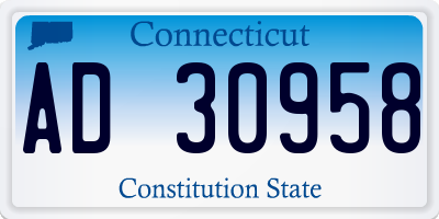 CT license plate AD30958