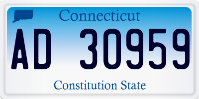 CT license plate AD30959