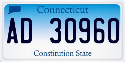 CT license plate AD30960