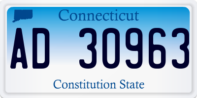 CT license plate AD30963