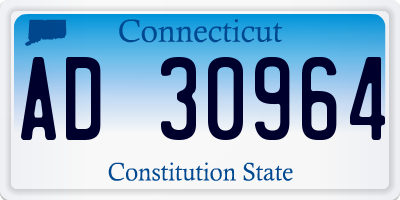 CT license plate AD30964
