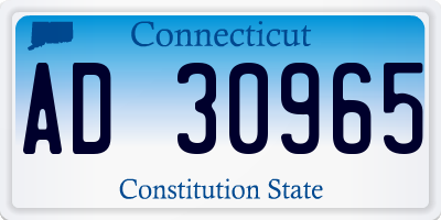 CT license plate AD30965