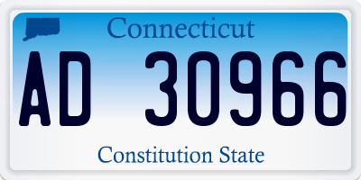 CT license plate AD30966