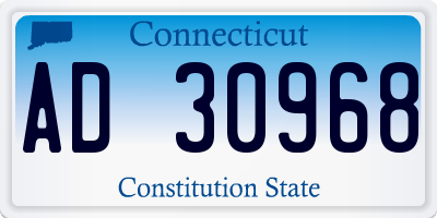 CT license plate AD30968