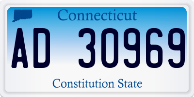 CT license plate AD30969