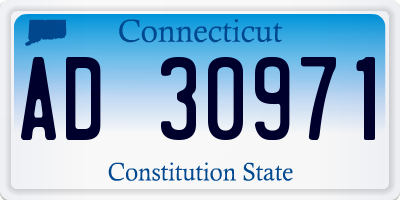 CT license plate AD30971
