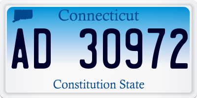 CT license plate AD30972