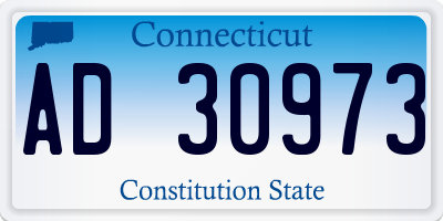CT license plate AD30973