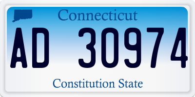 CT license plate AD30974