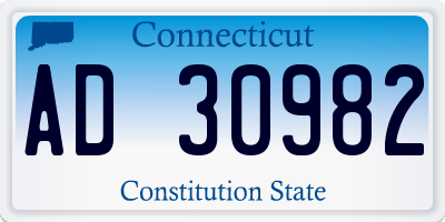 CT license plate AD30982