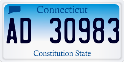 CT license plate AD30983