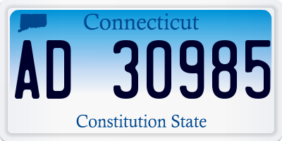CT license plate AD30985
