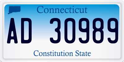 CT license plate AD30989