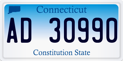 CT license plate AD30990
