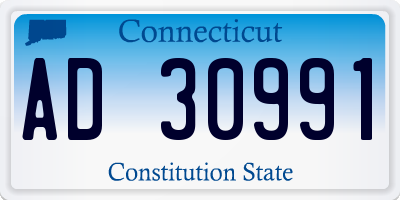 CT license plate AD30991