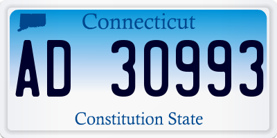 CT license plate AD30993