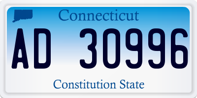 CT license plate AD30996