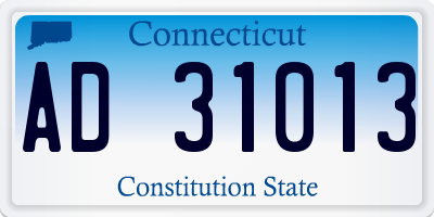 CT license plate AD31013