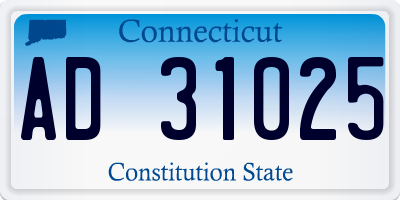 CT license plate AD31025