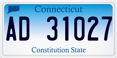 CT license plate AD31027