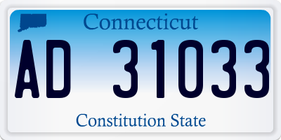 CT license plate AD31033