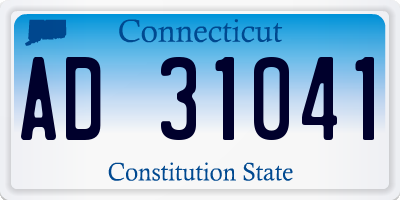 CT license plate AD31041